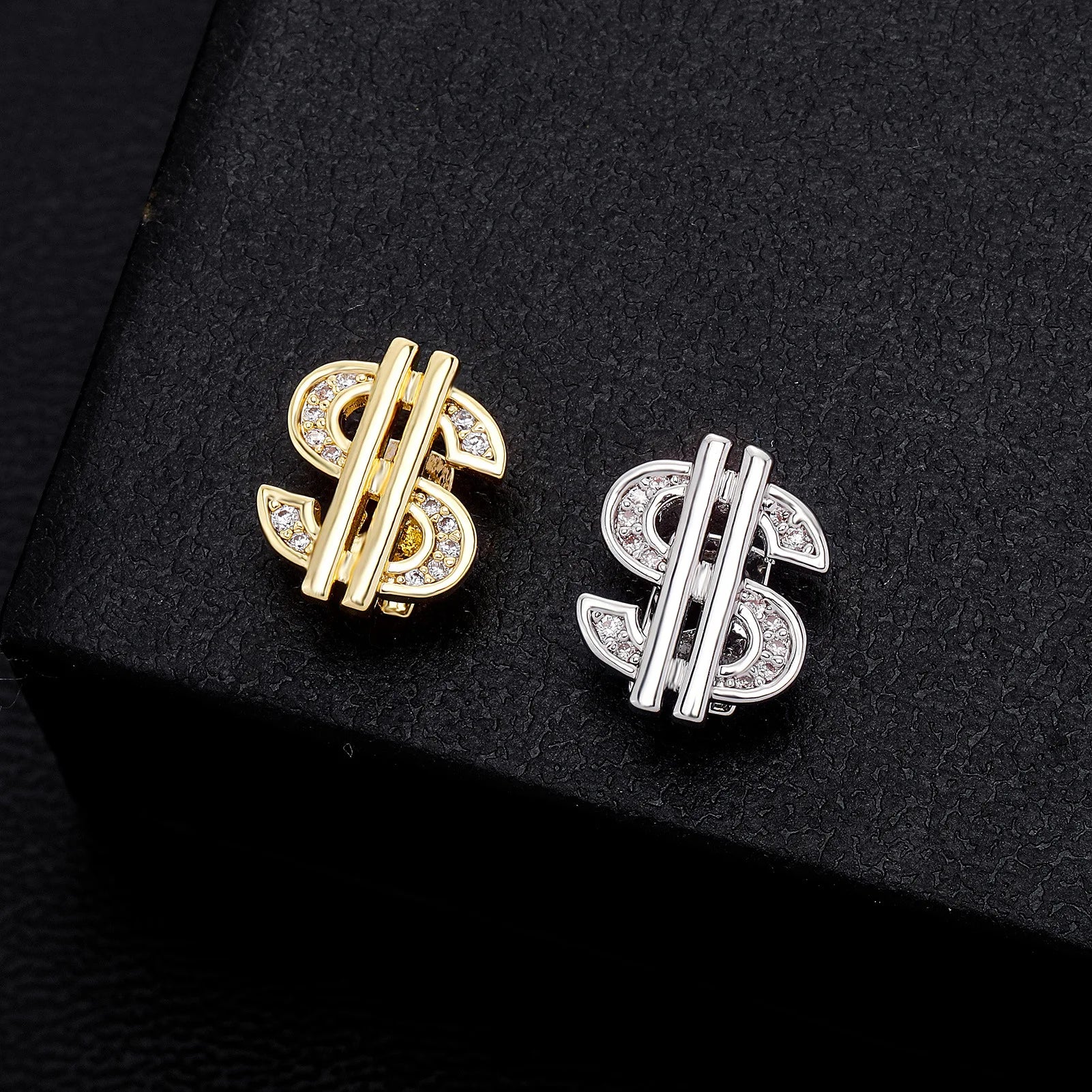 Hip Hop New Single Copper Tooth Personalized Dollar Cross Heart Teeth Brass Gold Plated Teeeh Grillz for Teeth Rapper Men