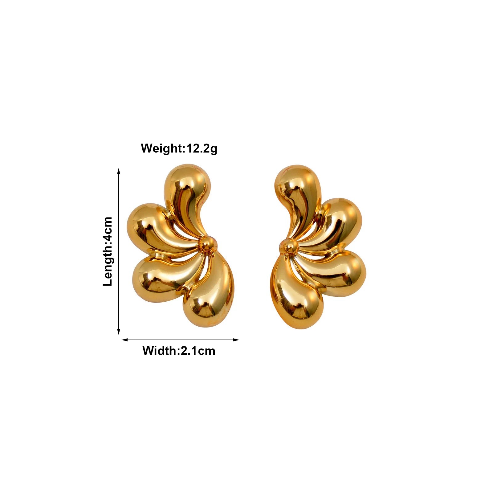 COOL 18K Gold Plated Stainless Steel Earring Jewelry Waterproof Hypoallergenic Dainty Flower Earrings for Women