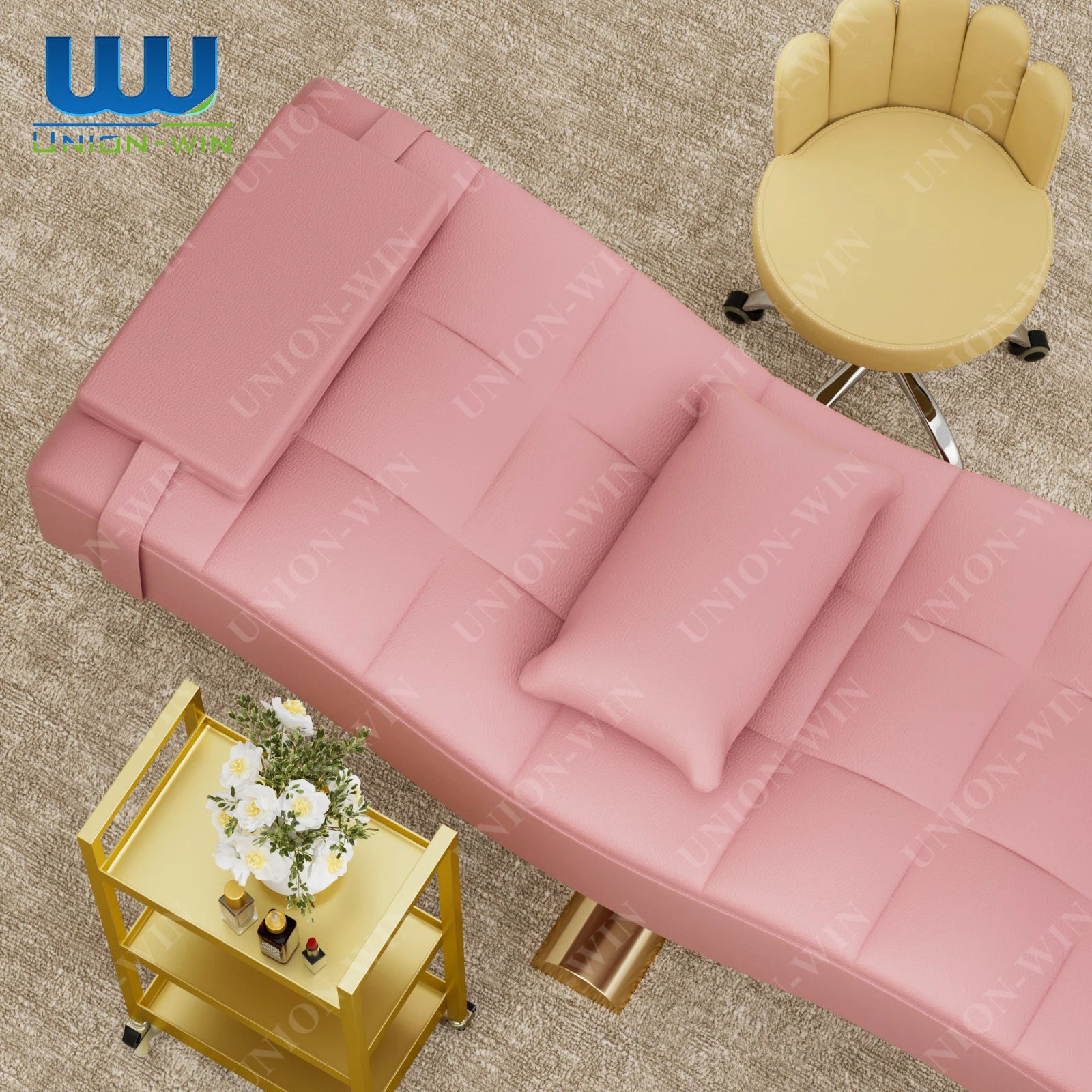 Union Win Adjustable Cosmetic Spa Topper Eyelash Extension Luxury Facial Massage Salon Salon Curve Beauty Lash Bed