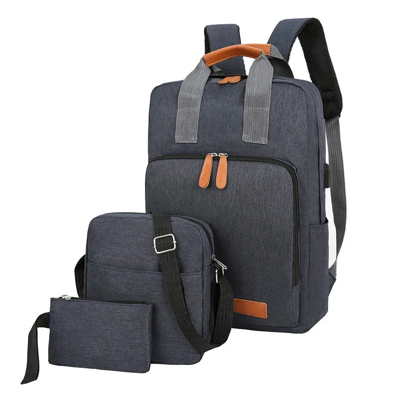 2026 Fashion Products 3 Pieces Set Laptop Backpack Big Capacity with USB Port Boys School Backpack School Bags Set