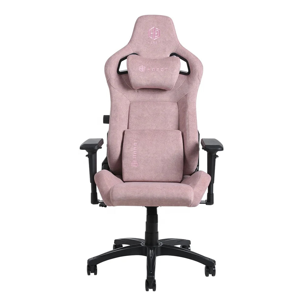 Executive Racing Pink Fabric Ergonomic Swivel High Backrest Water-Proof Stain Cover Gaming Chair