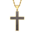 Factory Private Customized Minimalist Cross Custom Necklace Stainless Steel 18K Gold-Plated Crafted Men's Pendant