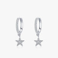 Ailmay Fashion 925 Sterling Silver Star Dangle Earrings Luxury Sparkling CZ for Women Classic Wedding Statement Jewelry