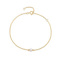 Wholesale Fashion Jewelry 925 Sterling Silver Single Simple Pearl Gold Plated Charm Bracelets Jewelry for Women