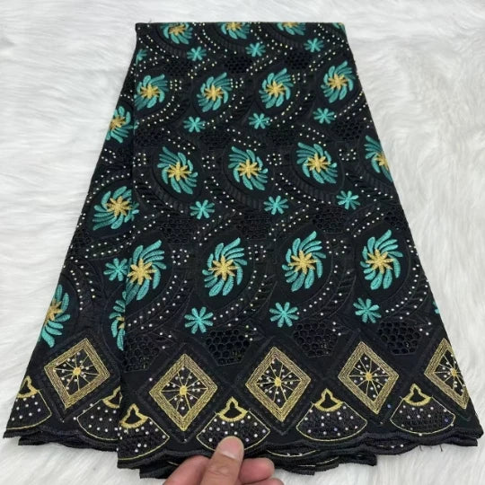 Newest African Lace Fabric High Quality 100% Cotton Embroidered Fabric Lafayette Swiss Lace Sewn Clothing in Switzerland