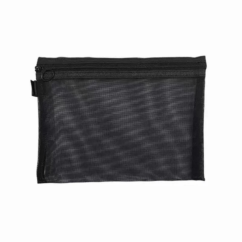 Custom Makeup Bag Black Cosmetic Pouch Mesh Toiletry Bag Print with Logo