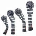 OEM Striped Knitted Driver Fairway Wood Hybrid Golf Sock Headcovers