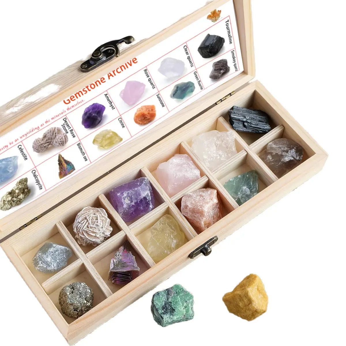 25-Piece Natural Unprocessed Crystal Mineral Specimen Set Old-Style Crystal Crafts for Indoor Decoration and Gift Giving