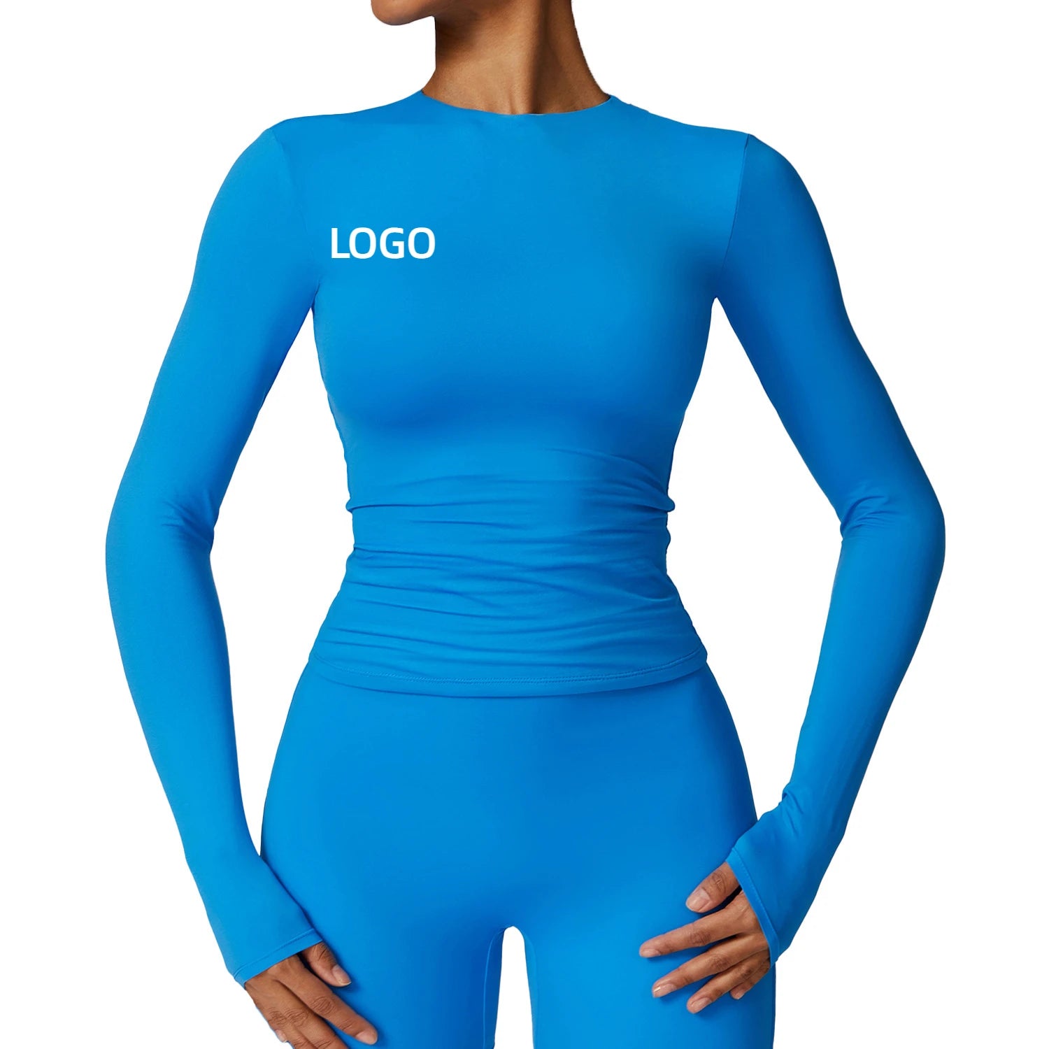 Women Running Tracksuit Long Sleeve Sports Shirt Gym Fitness Clothes Workout Crop Tops for Women