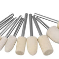 High Hardness 1/4 Inch 6 mm Felt Burrs Wool Felt Bobs Polishing Grinding Cylinder with 1/8 Inch Shank Customizable OEM Supported