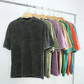 For Plain Washing Plus-size 250gsm 100  100% Cotton Acid Wash T Shirt Heavyweight Men Custom Blank Stone Washed Vintage T Shirt