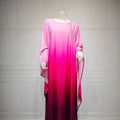 Hot Selling Elegant Middle East Dress Gradient Solid Color Loose Long Dress Round-Neck Muslim Women Abaya