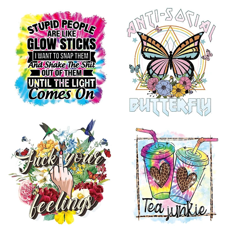 Iron on Heat Transfer Designs Summer Sticker Dtf Transfer Print  logo Heat Press Transfer for T-shirts