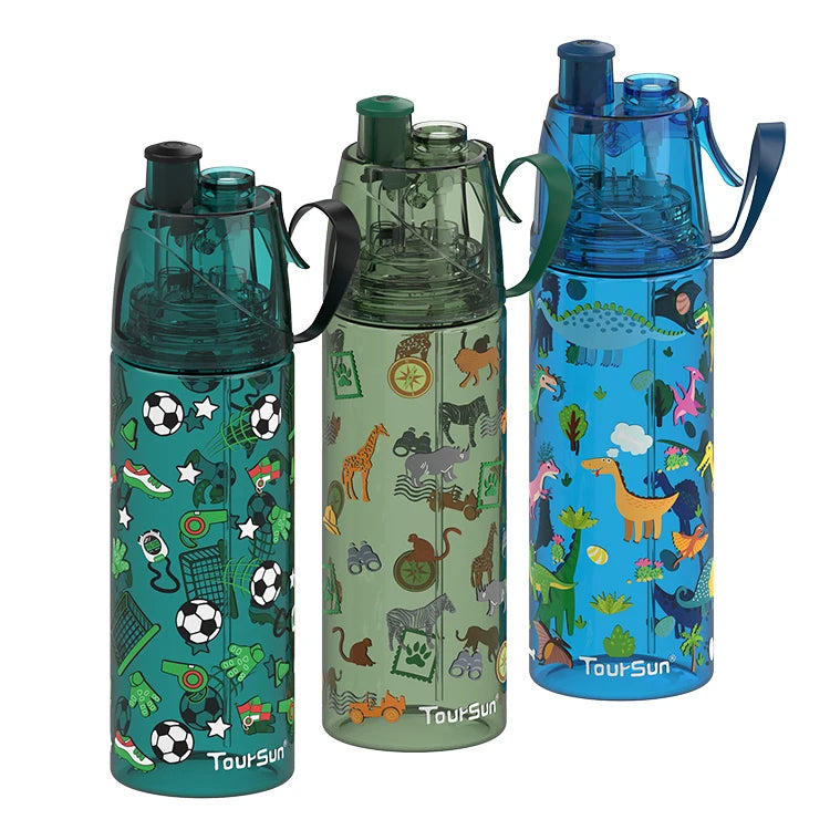 Kids School Portable Plastic Water Bottle Bpa Free Wholesale With Straw