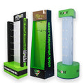 Factory Double-sided Corrugated Cardboard Phone Headsets Retail Floor Cardboard Display Stands with Hooks
