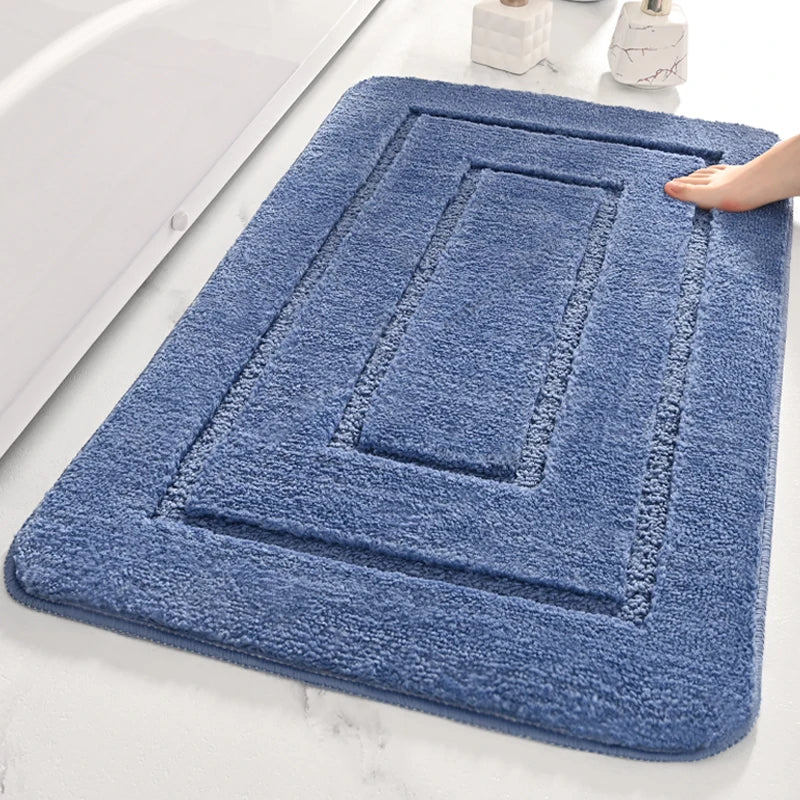 Rectangle Microfiber Non-Slip Bathroom Mat Excellent Absorbent and Quick Dry Bath Mat Soft Comfortable Hotel Door Rug