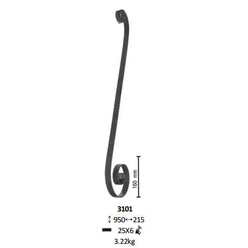 Ornamental Wrought Iron Decorative element  for Staircase Railing Handrail Balcony Balustrade Gate Fence Parts