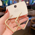 Exaggerated Geometric Big Circle Square Huggie Earrings Alloy Trendy Gift Wedding Party Unisex