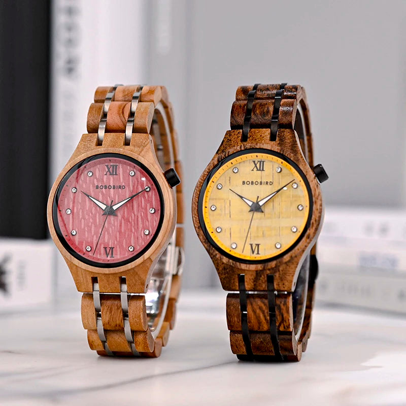 BOBO BIRD High Grade New Natural Wood Men's Women's Casual Wooden Watches Custom Logo Business Timepiece Reloj Hombre Wristwatch for