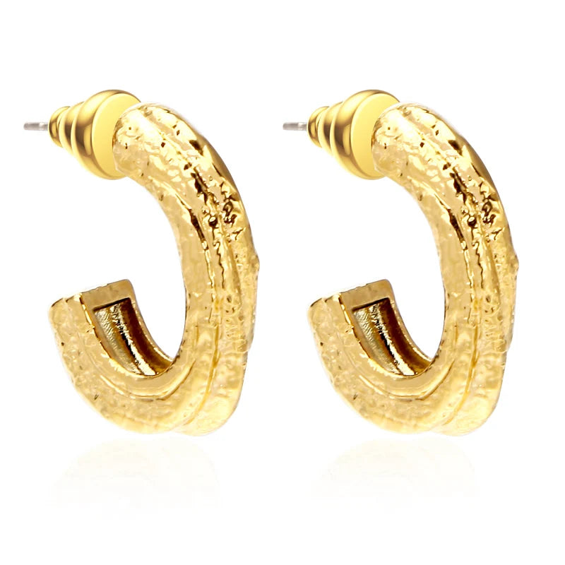 New Arrival Hip-Hop Punk Twisted Branches Loop Earring Circle Hoop Earrings For Women Gold Color Brincos Feminino
