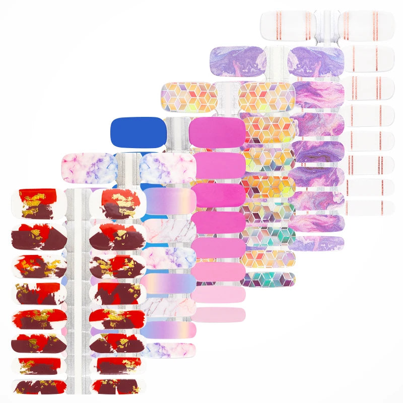 Lovely Nail Art Stickers With Rhinestones Hearts/Flowers Collection of Decals Finger Full Cover Fingernail Wraps MegaBDM