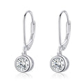 Fashion 100% 925 Sterling Silver Exquisite Round Zircon Drop Earrings for Women Wedding Earrings Luxury Jewelry SCE747