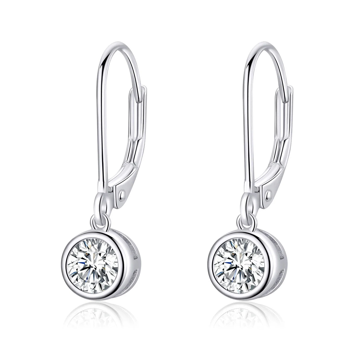 Fashion 100% 925 Sterling Silver Exquisite Round Zircon Drop Earrings for Women Wedding Earrings Luxury Jewelry SCE747