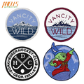 Small Order Single Twill Fabric Iron-On Embroidered Badges No Minimum Easy Fasten Quick Release Cloth Patches