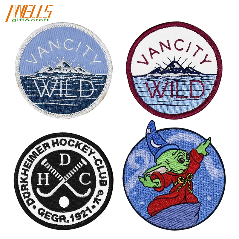 Small Order Single Twill Fabric Iron-On Embroidered Badges No Minimum Easy Fasten Quick Release Cloth Patches
