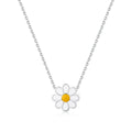 925 Sterling Silver Simple Sweet White Daisy Pendant Necklace Factory Wholesale Jewelry