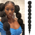 Wholesale 20inch 22 Inch Lantern Bubble Kinky Straight Marley Braids Drawstring Synthetic Hair Ponytail for Black Women