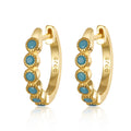 Factory Sale Hypoallergenic 925 Sterling Silver Blue Stone Zircon Huggies Hoop Earrings for Women