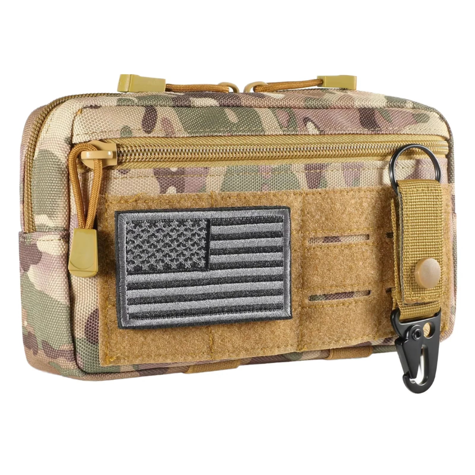 Tactical Waist Belt Bag with Zipper Closure Waterproof 1000D Camouflage Outdoor EDC Mobile Phone Pouch Organizer