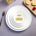Custom Logo Bone China Porcelain Dinner Plate Sets Eco-Friendly Shallow Plate for Christmas Holidays-for Restaurants and Hotels