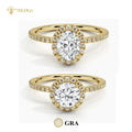 Wholesale Luxury S925 18K Gold Plated Moissanite Ring Women1ct VVS Diamond Round Cut Halo Style Jewelry Moissanite Ring
