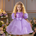 Wholesale Banquet Evening Dresses for Girls of 10 Year Old Short Sleeve Dress Child Girl Shiny Bead Kid Birthday Party Dress