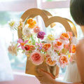 Heart Shape Take Away Flower Paper Bag Rose Flower Basket Gift Paper Box