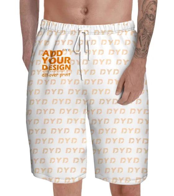 All Over Print Polyester Luxurious Men's Swim Surf Beach Shorts Soft Quick Drying Elastic Waistline Summer Shorts for Men