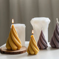 Unique Aesthetic Ribbed Swivel Home Decor Silicone Mold Spiral Dinner Wax Silicone Candle Mould Swirl Taper Pillar Candle Molds