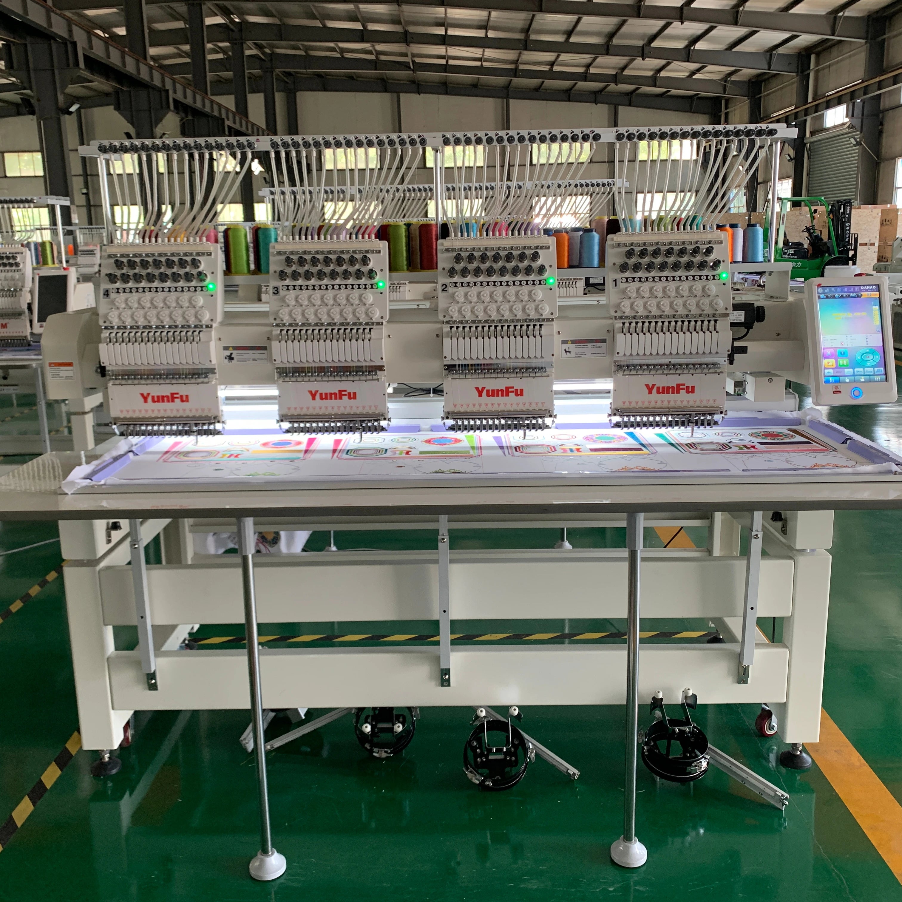 Automatic 4-Head Computerized T-Shirt Embroidery Machine 12-15 Needles 1 Station Sawing Fast Shipping for Home Use New Motor
