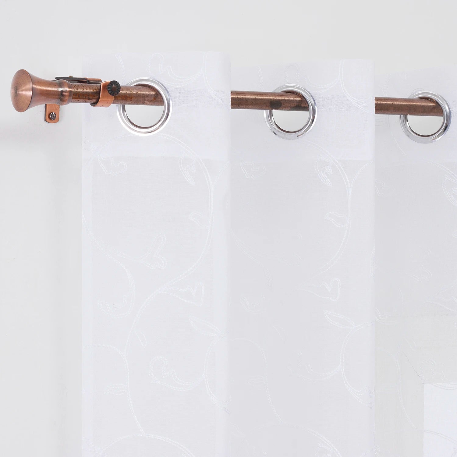 Professional Manufacturer Design White Sheer Living Room Window Embroidery Embroidered Tulle Curtains Drapes for Home