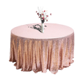 Royal Blue Glitter Table Cover 120 cm Rose Gold Round Sequin Table Cloth Tablecloth for Wedding Event Table