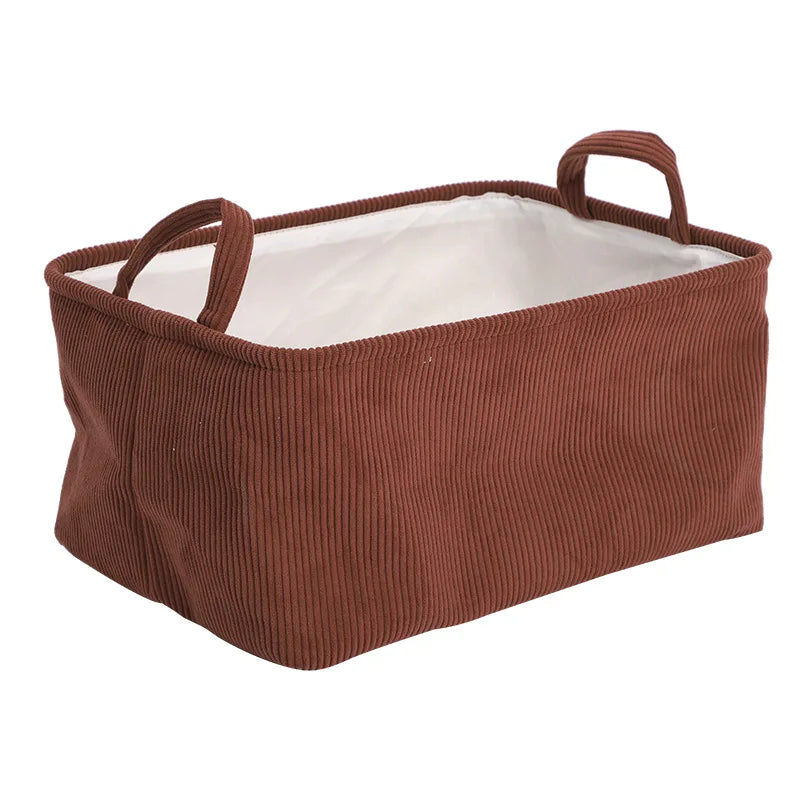 Household Collapsible Fabric Simple Rectangle Closet Shelf Dirty Clothes Storage Basket with Two Handles for Toys Organizing
