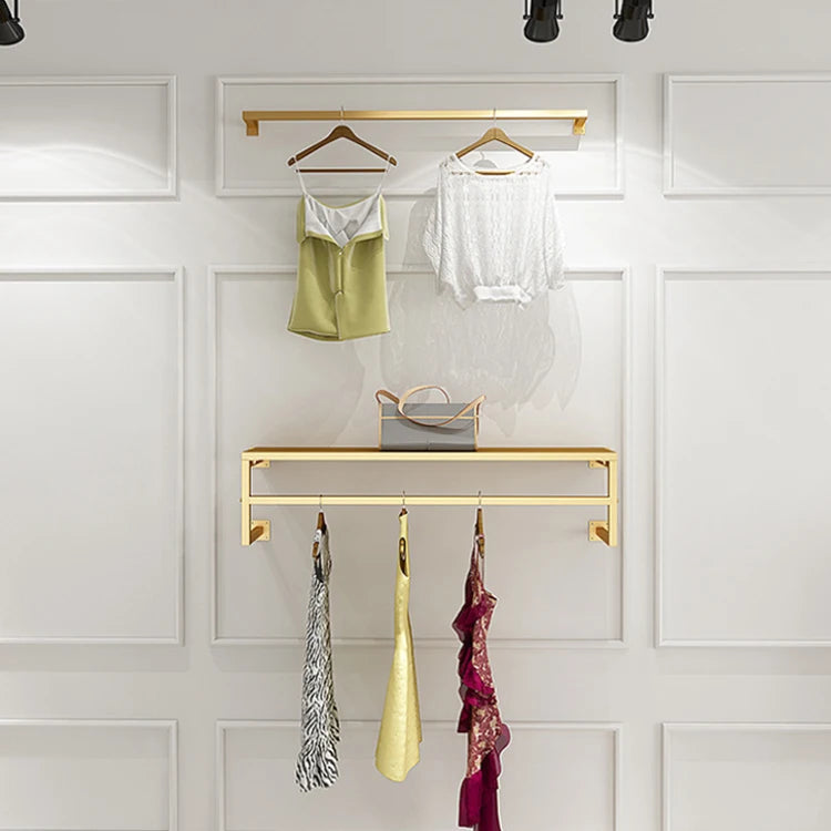 Fashion Retail Clothing Store Decorative Accessories Wall Mounted Clothes Hanging Display Stand