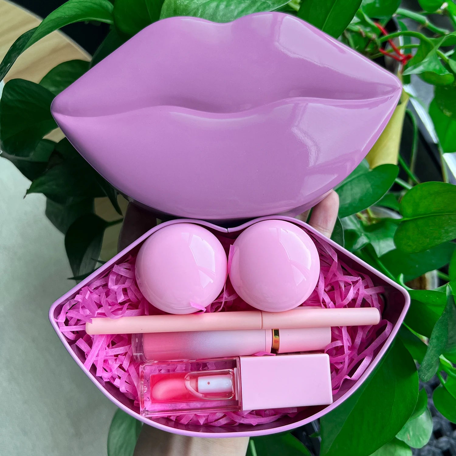 All In One Lip Gloss lipliner Makeup Gift Sets Beauty Set Box Holiday Gift Lipoil Scrub lip mask 5 Pcs  Makeup Set