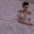 Guangzhou Auyan 2024 Mermaid Summer Bride Heavily Beaded Crepe Mermaid White Wedding Dress Crystal Beads