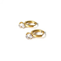 N&S 18K Gold-Plated Titanium Steel Stud Earrings Dainty Fashion Jewelry with Small Zircon Stone Pendant Trendy Style