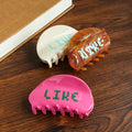 Korean Temperament Acetic Acid Grab Clip English Letters Large Shark Clip Back Head Pan Hair All Girls Hair Accessories
