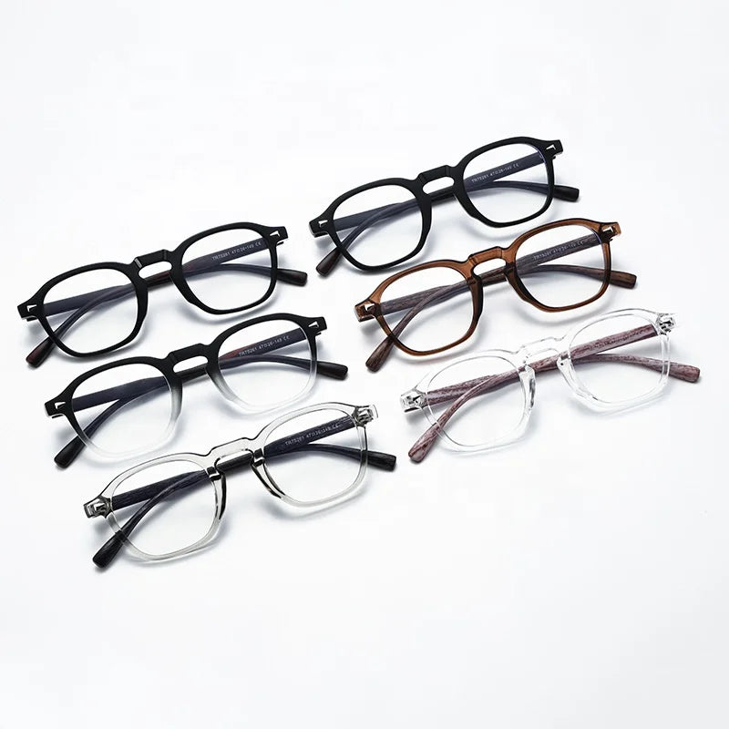 New Anti Blue Light Rice Nail TR90 Optical Glasses Frame Wood Grain Fashion Eyewear Spectacle MegaBDM