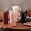 Factory Hot Sale Gold Glazed Luxury 480Ml Large Capacity Home Office Portable Pink Coffee Couple Mug Design Set